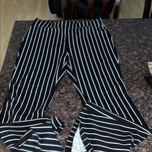 Black and White Striped Pants